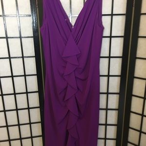 Suzi Chin cocktail ruffle dress, purple. Size 8